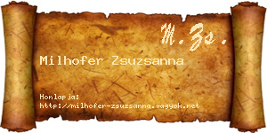 Milhofer Zsuzsanna névjegykártya